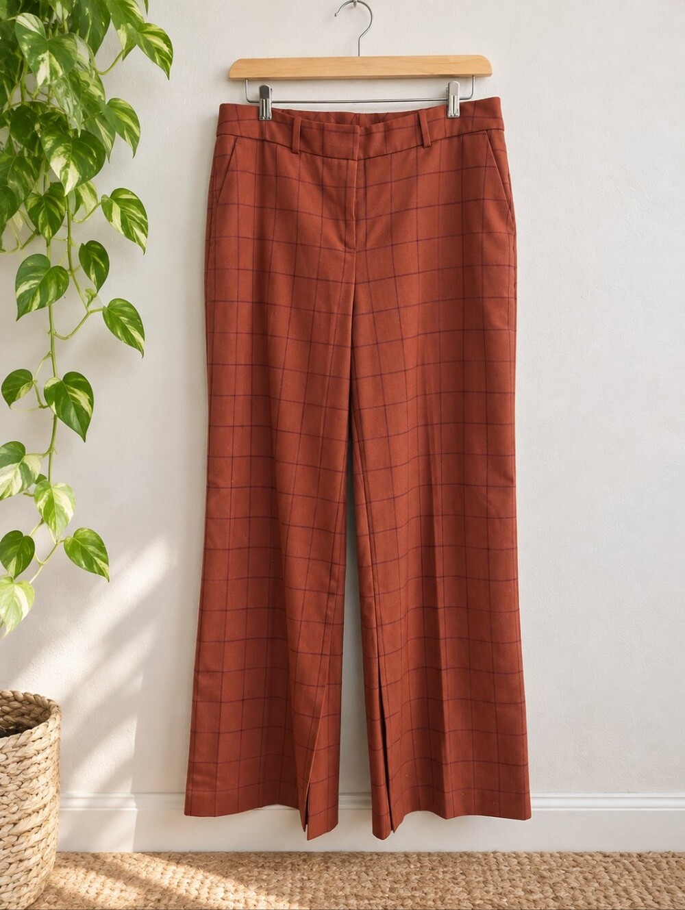 Worthington Check Yam Color Cropped Pants